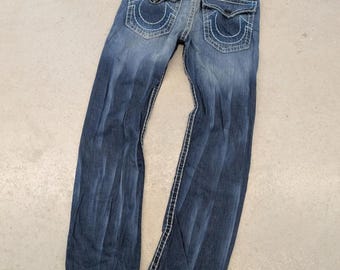 Vintage Y2K True Religion Ricky Super T Blue Stitch Jeans