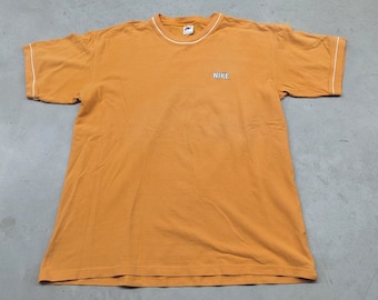 Vintage 90s Nike orange embroidered script t-shirt