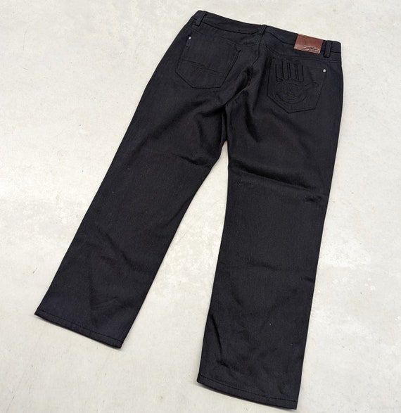 Y2K Miskeen embroidered black denim jeans - image 1