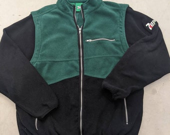 Y2K 7-Up promo green and black fleece sweater vest