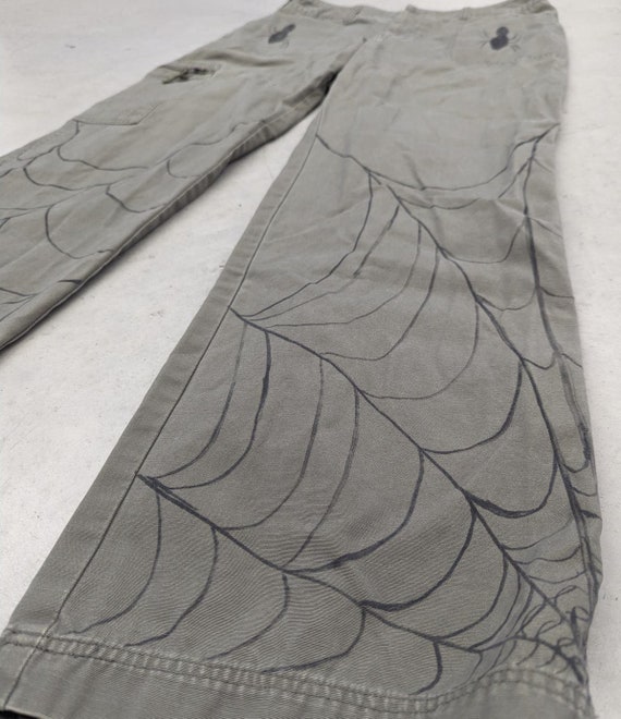1 of 1 "Spider's Web" custom Y2K up-cycled pants - image 2