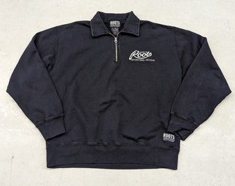 Vintage Roots Athletics Made in Canada quarter zip sweater