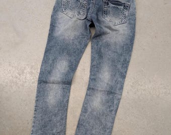 Y2K True Religion Tapered Fit Washed Blue Denim Jeans