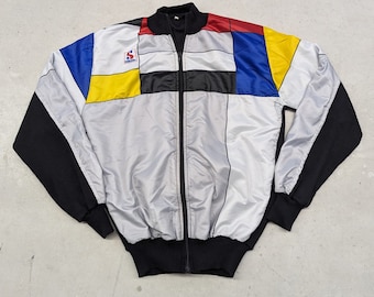 veste de cyclisme Sibille Color Block vintage des années 80