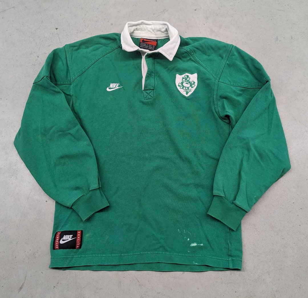 Vintage Nike Team Ireland Rugby Jersey Long Sleeve Shirt Etsy
