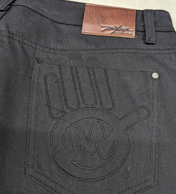 Y2K Miskeen embroidered black denim jeans - image 3