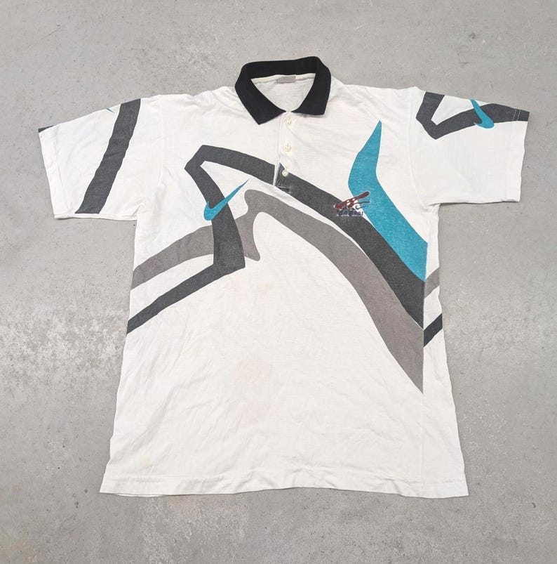Rara polo da tennis vintage anni '90 di Andre Agassi Nike Boot immagine 1