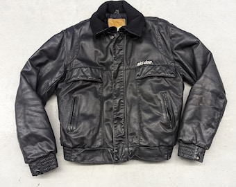 Veste en cuir vintage Ski-Doo Bombardier fabriquée au Canada