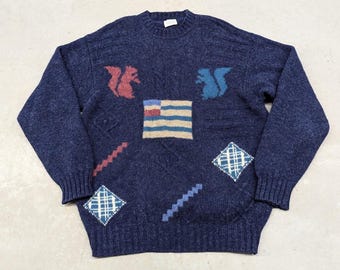 vintage Pull en pure laine Shetland United Colors of Brenton