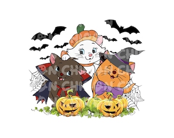 Halloween Aristocats Png, Halloween Cats Svg, Spooky Season Svg, Trick Or Treat Svg, Halloween Pumpkin Svg, Halloween Svg, Halloween Boo Svg