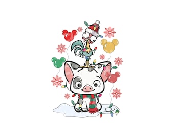 Pua And Heihei Png, Moana Christmas Svg, Moana Christmas 2 Png, Moana Svg, Pua And Heihei Png, Pua Christmas Svg, Hei Hei Christmas Png