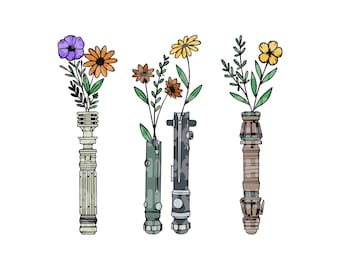 Star Wars Svg, Star Wars Floral Sable de Luz Png, Sable de Luz Png, Star Wars Png, Floral Star Wars Png, Star Wars Camisa Png, Archivo Digital