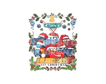 Buon Natale in formato Svg, Cars Christmas Png, Saetta McQueen Natale in formato Svg, Natale Png, Famiglia di Natale in formato Svg, Buon Natale in formato Svg