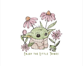 Floral Star Wars Png, Floral Baby Yoda Png, Star Wars Yoda Png, Star Wars Clipart, Cute Yoda Png, Yoda Shirt Png, Digital File
