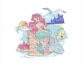 Ariel Png, Little Mermaid Png, Ariel png, Mermaid Clipart, Little Mermaid Png, Princess Png, Instant Download, Digital File, Only Png