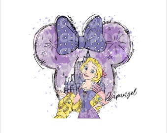 Rapunzel Png, Princess Png, Princess Shirt Png, Princess Png For Sublimation, Family Vacation Png, Girls Squad Png, Princess Pastel Color