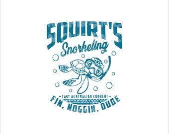 Squirt png, Dude Design, leuke cartoon Squirt Art, schildpad clipart met oceaanthema, schattig zeeschildpadontwerp, digitale download, Instant Download