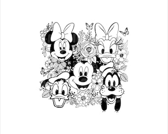 Retro Mickey PNG, Floral Mouse and Friends Png, Mouse Svg For Cricut, Family Trip Png, Vacay Mode Png, Magic Kingdom Png, Digital File