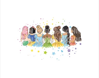 Retro Princess Png, Pastel Color Princess Png, Family Matching Shirt Png, Family Trip Png, Girls Squad Png, Vacay Mode Png, Digital File