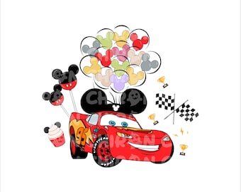 Cars Png, Lightning McQueen Png, Think Fast Cars Png, McQueen Snacks Png, Snacks and Balloons Svg, Digital File, Instant Download