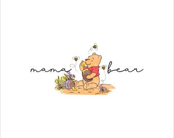Mamma Orsa PNG, Mamma SVG, Regalo per la Mamma PNG, Winnie Mama SVG, Winnie The Pooh Mama PNG, Festa della Mamma SVG, Mamma PNG, Mamma SVG