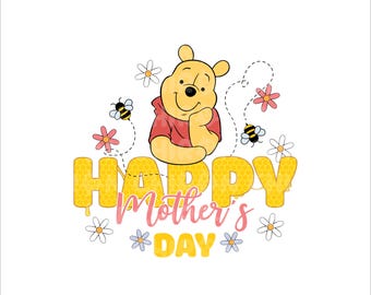 Happy Mother's Day Svg, Mama Bear Png, Mommy Bear Svg, Mom Bear Png, Winnie Mama Svg, Winnie The Pooh Png, Mom Png, Mama Svg, Digital File