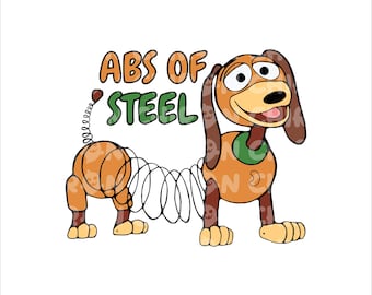Slinky de Abs of Steel (Png), Slinky Dog (Png), Toy Story (Png), Sublimación, Clipart de Toy Story, Modo Vacaciones (Png), Reino Mágico (Png), Viaje Familiar (Png)