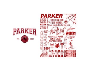 Two Sided Spiderman Shirt Png, Spiderman Parker Svg Png, Family Vacation Png, Family Birthday Design, Family Matching Svg Png, Digital File
