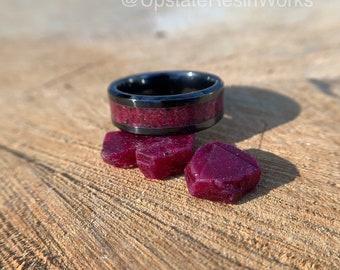 Genuine Ruby Band, Ruby ring, Birthstone band, gemstone rings, ruby mens ring, ruby womans ring, wedding band, engagement ring, crystal ring