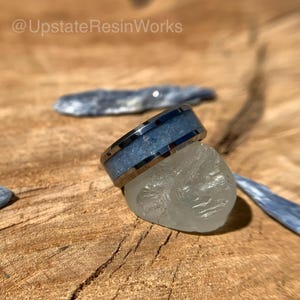 Real Kyanite ring, Blue Kyanite ring, Kyanite band, gemstone ring, Birthstone band, vow renewal, wedding band, engagement ring, promise band