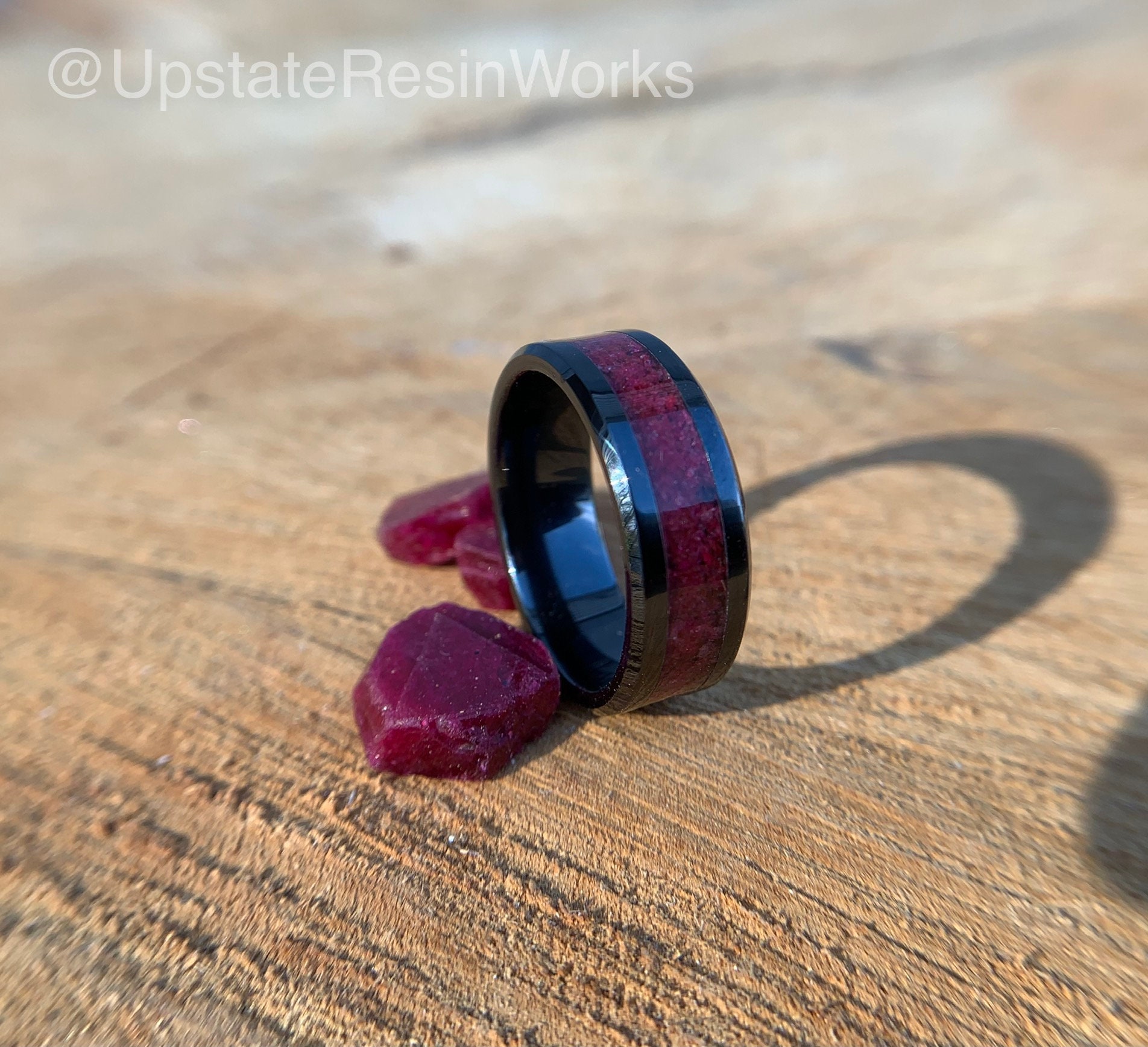 One Carat Ruby ring Black band 1ct precious gemstone rings | Etsy
