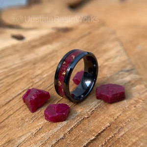 One Carat Ruby ring, 24k gold, Ruby band, gemstone ring, mens ring, womans ring, wedding band, engagement band, wedding band, promise band