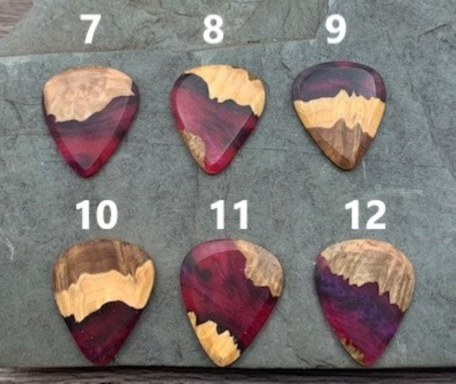 Handmade Guitar Pick Resin and Wood Burl Unique Musician Etsy