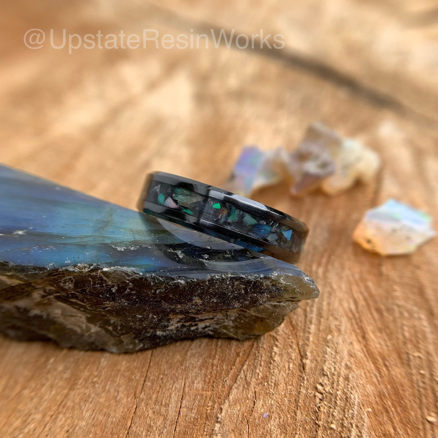 Labradorite Band, Opal and Labradorite, Labradorite Ring, Feldspar