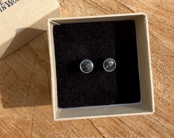 1/2 Carat Real Black Diamond Earrings, Black Diamond studs, Black Diamond stud, Black Diamond earring, cute stud earring, Bridesmaid Gift