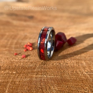 Genuine Ruby ring, Ruby Band, opal and ruby ring, Ruby wedding band, promise band, ruby Anniversary Band, for him, for her, birthstone ring