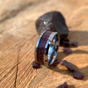 Real Garnet band, rhodolite garnet ring, push gift, mens band, womans band, wedding band, engagement band, promise band, anniversary band