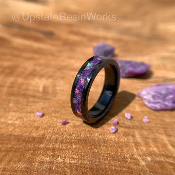 Sparkling Native American Navajo Sugulite Synthetic Opal Sterling Silver Ring Sparkling Native American Navajo Sugulite Synthetic Opal Sterling Silver Ring