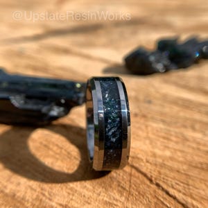 Genuine Vivianite Ring, Vivianite band, Whimsy Goth Ring, Whimsigoth Jewelry, Corpse Ring, witchy ring, Womans ring, mens ring, resin ring