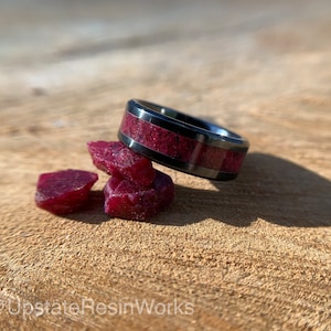 Genuine Ruby ring, Ruby band, Birthstone ring, Crystal ring, gemstone ring, wedding ring, promise ring, Anniversary Band, for him, for her