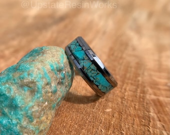 Genuine Turquoise ring, real turquoise, gemstone ring, mens ring, womans ring, wedding ring, engagement ring, vow renewal ring, promise ring
