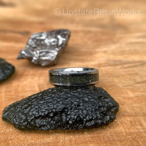 Real Moldavite band, Meteorite dust and Moldavite, Tektite band, Moldavite band, wedding band, engagement band, anniversary band