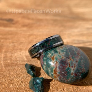 Bloodstone ring, Bloodstone band, Birthstone ring, gemstone rings, mens ring, womans ring, wedding ring, engagement ring, anniversary ring