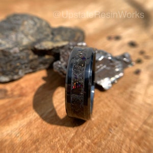 Fossil T-Rex ring, Tyrannosaurs ring, Extinction Ring, Fossil and Meteorite Ring, mens ring, womans ring, wedding ring, engagement ring