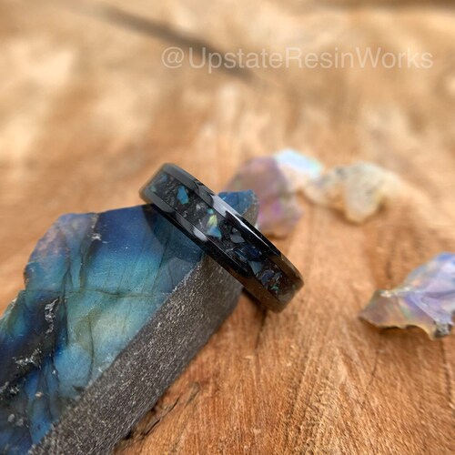Shops Genuine Labradorite ring, Labradorite and opal, Labradorite Band, Feldspar ring, mens ring, womans ring, wedding ring, engagement ring