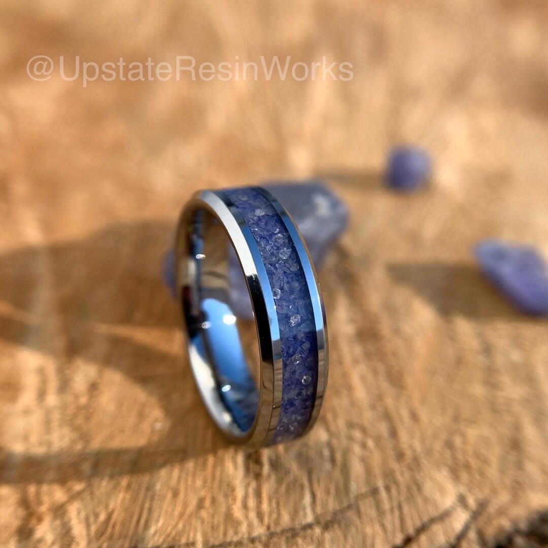 Genuine Tanzanite Ring, Tanzanite and Diamond Band, Tanzanite Band