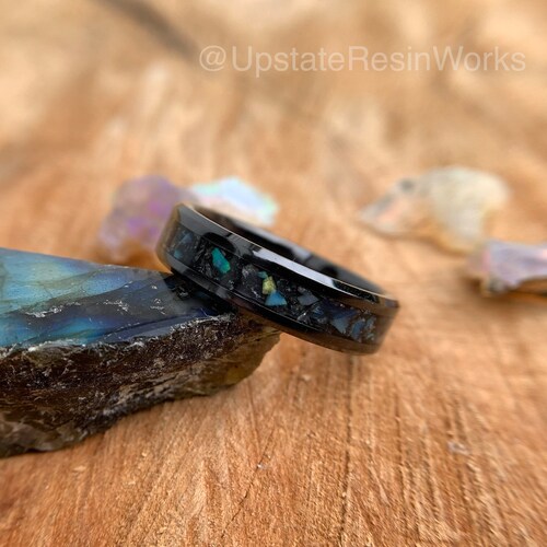 Shops Genuine Labradorite ring, Labradorite and opal, Labradorite Band, Feldspar ring, mens ring, womans ring, wedding ring, engagement ring