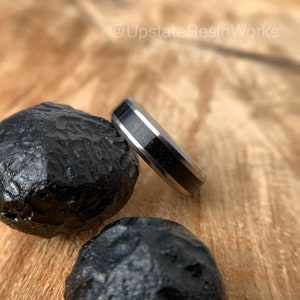 Genuine Billitonite ring, tektite ring, Batu Satam ring, meteorite glass, mens ring, womans ring, wedding ring, anniversary, engagement ring