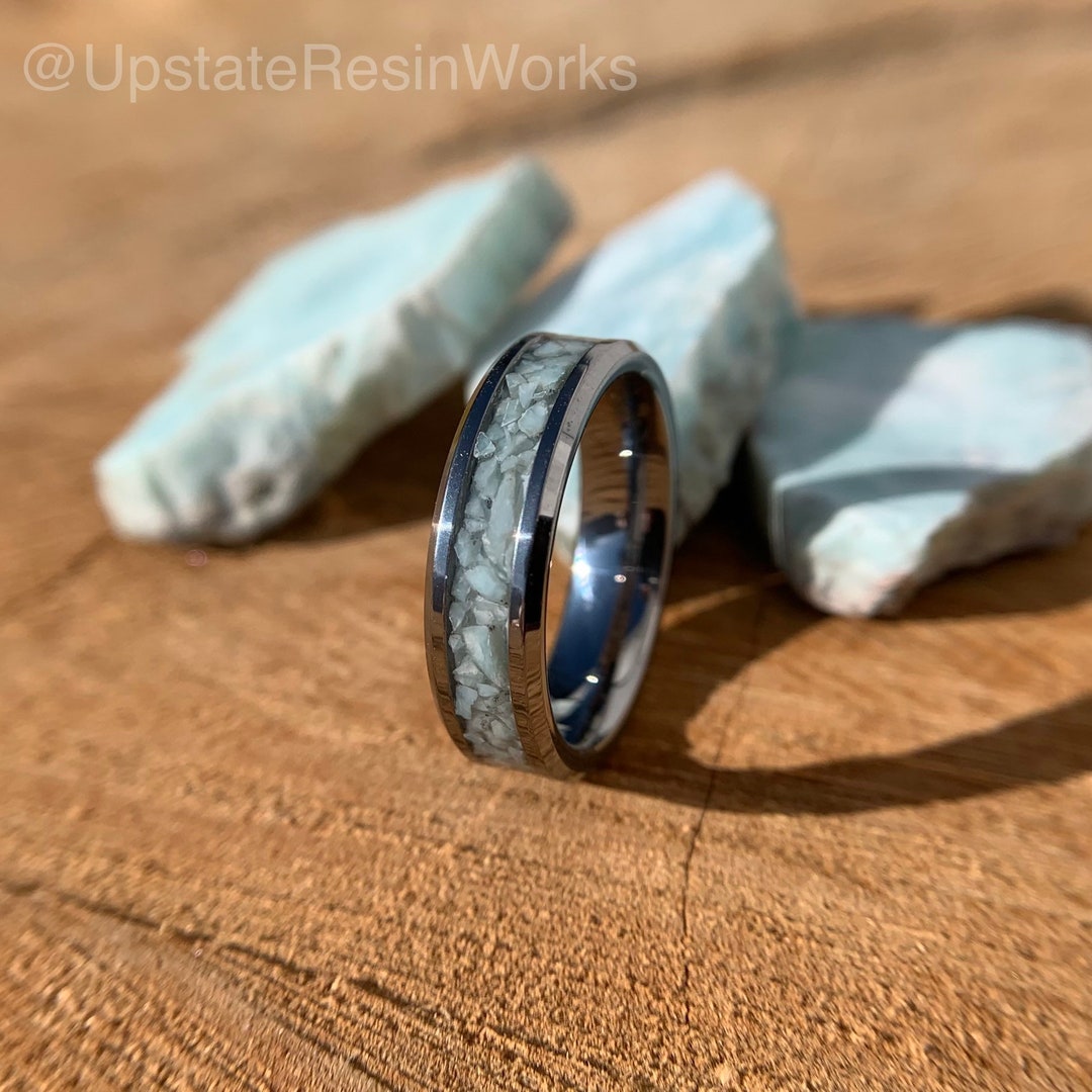 Real Larimar Ring, Larimar Band, Larimar for Him, Larimar for Her, Vow