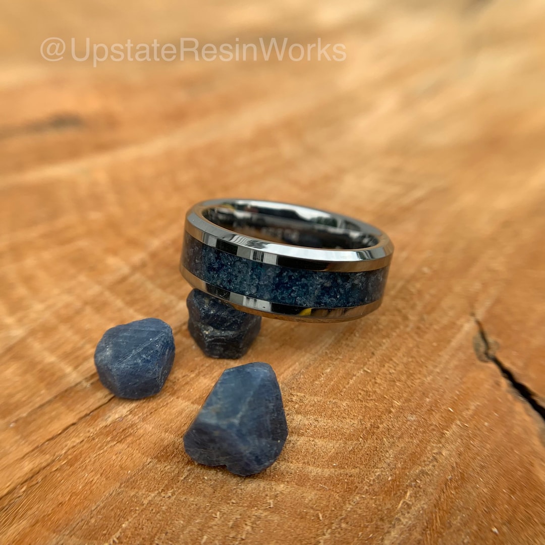 Real Sapphire Ring, Blue Sapphire, Sapphire Push Gift, Gemstone Rings